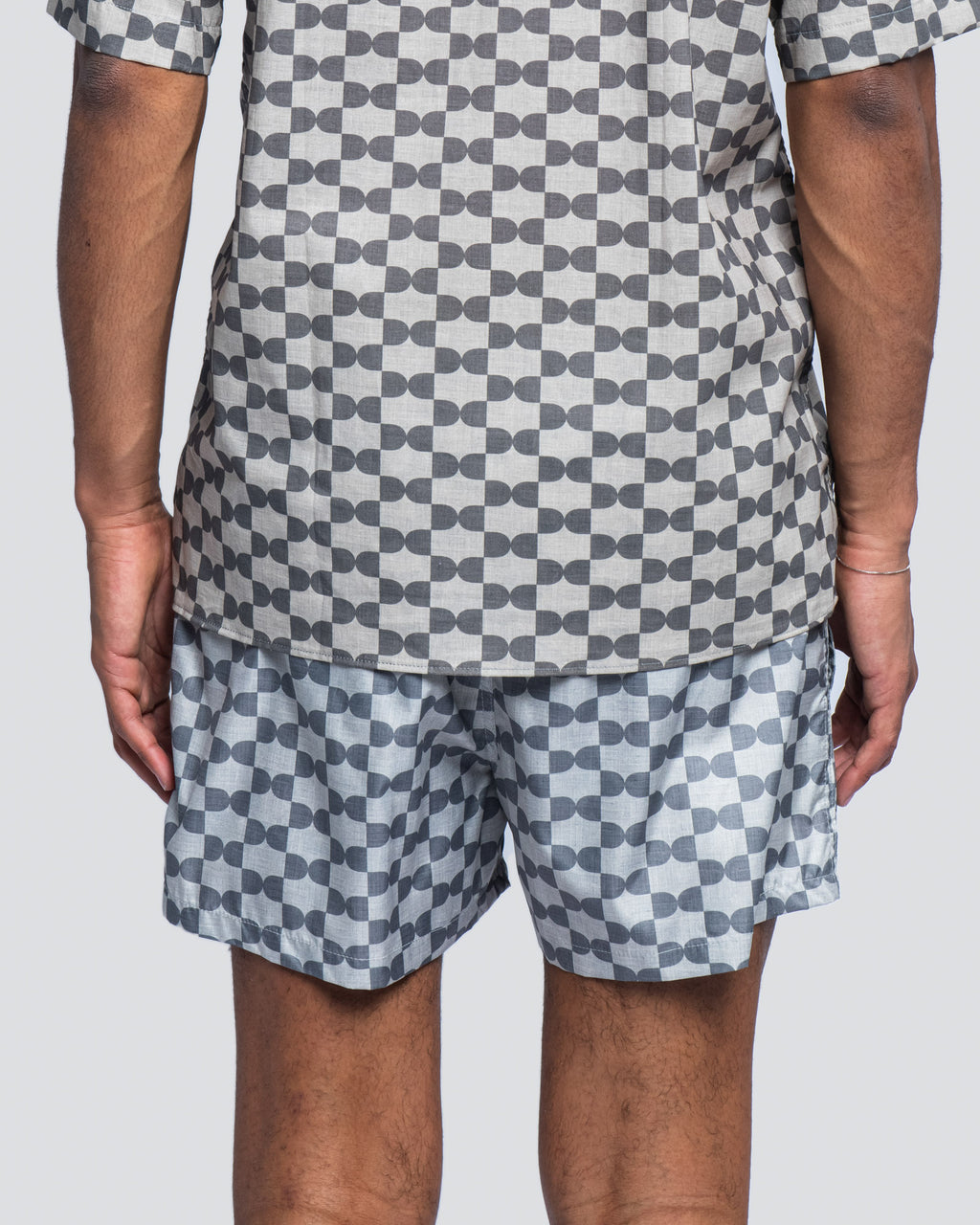 Boxer Shorts Side Pocket Round Grey